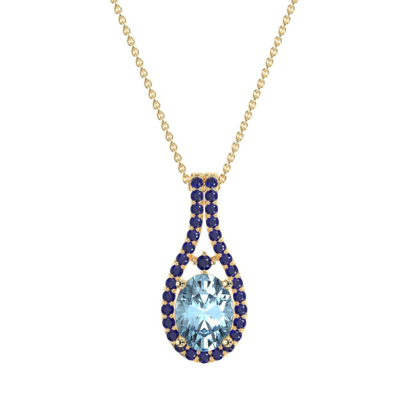 Wrap Around Halo Oval Necklace