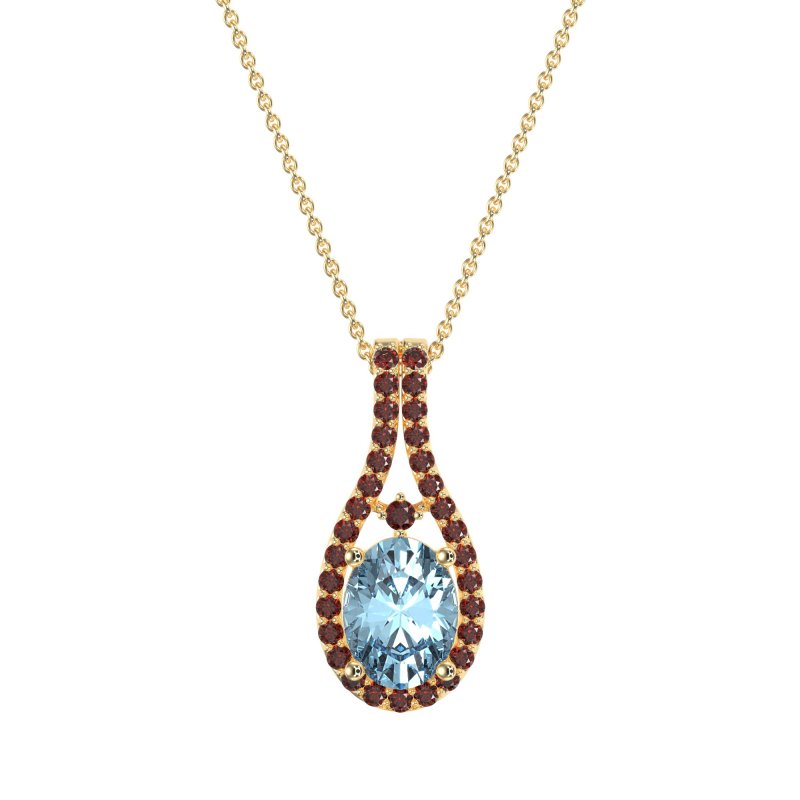 Wrap Around Halo Oval Necklace