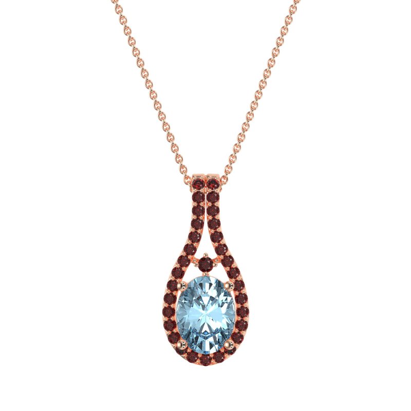 Wrap Around Halo Oval Necklace