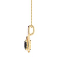 Wrap Around Halo Oval Necklace