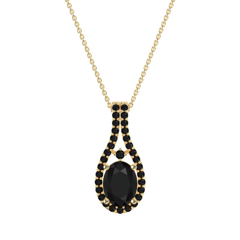 Wrap Around Halo Oval Necklace