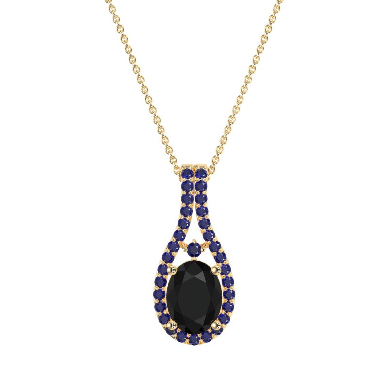 Wrap Around Halo Oval Necklace