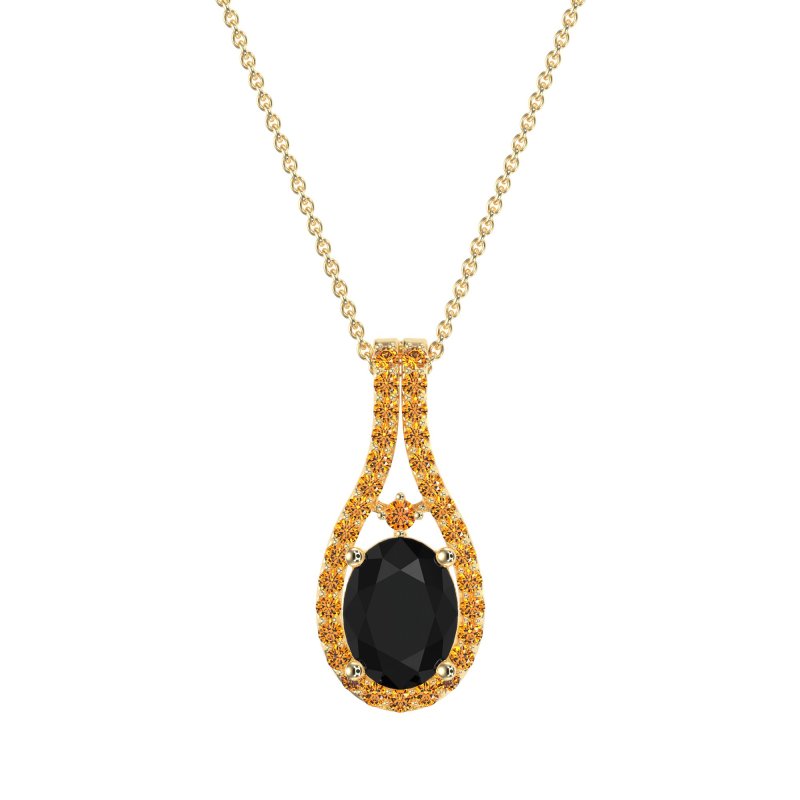 Wrap Around Halo Oval Necklace