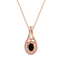 Wrap Around Halo Oval Necklace