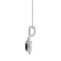 Wrap Around Halo Oval Necklace