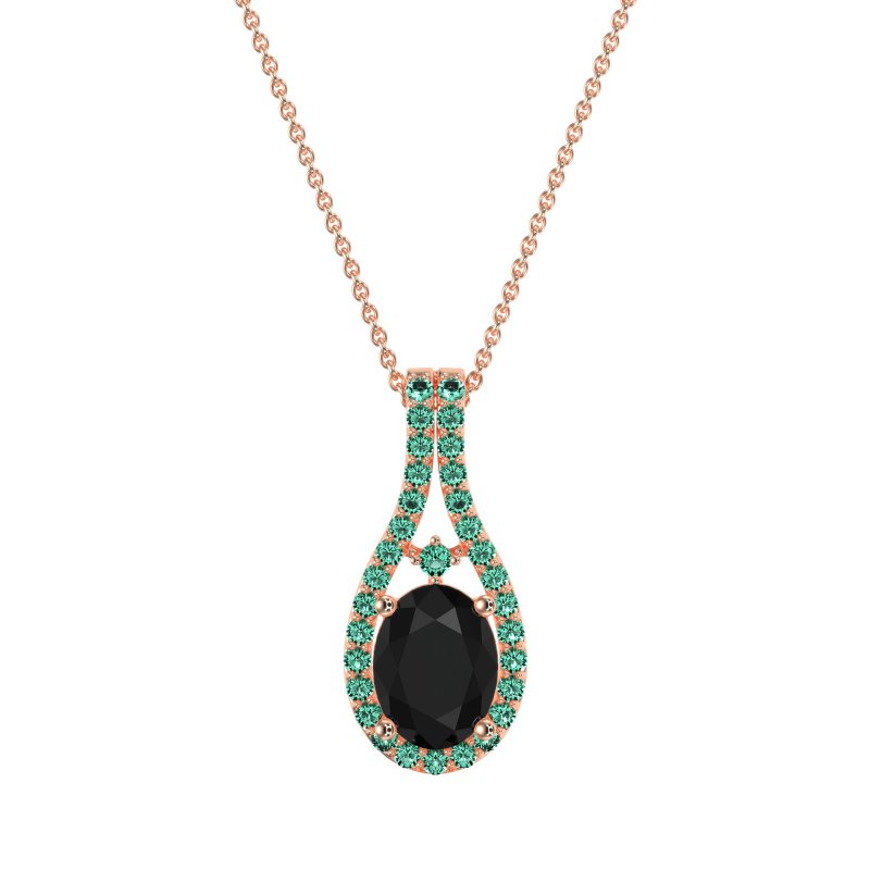 Wrap Around Halo Oval Necklace