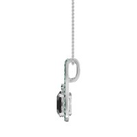 Wrap Around Halo Oval Necklace