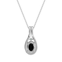 Wrap Around Halo Oval Necklace