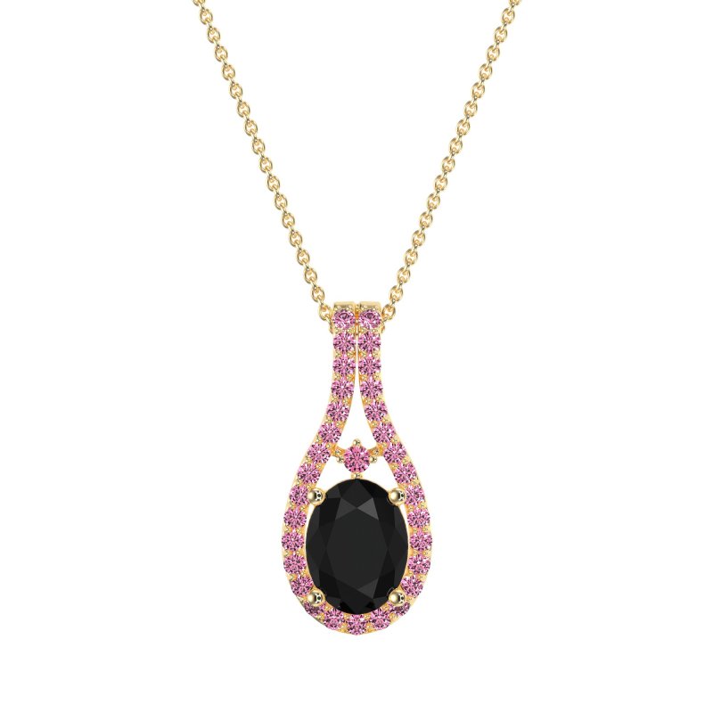 Wrap Around Halo Oval Necklace
