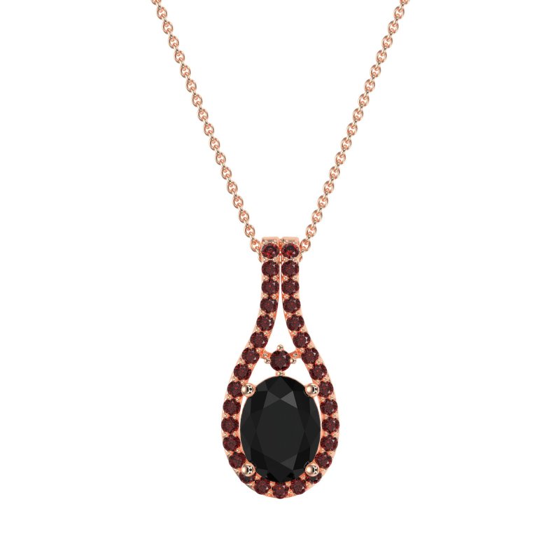 Wrap Around Halo Oval Necklace