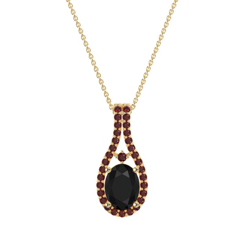 Wrap Around Halo Oval Necklace