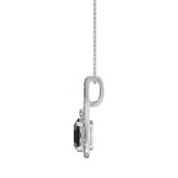 Wrap Around Halo Oval Necklace