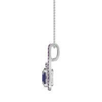 Wrap Around Halo Oval Necklace