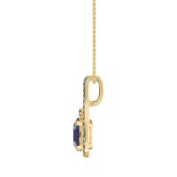 Wrap Around Halo Oval Necklace