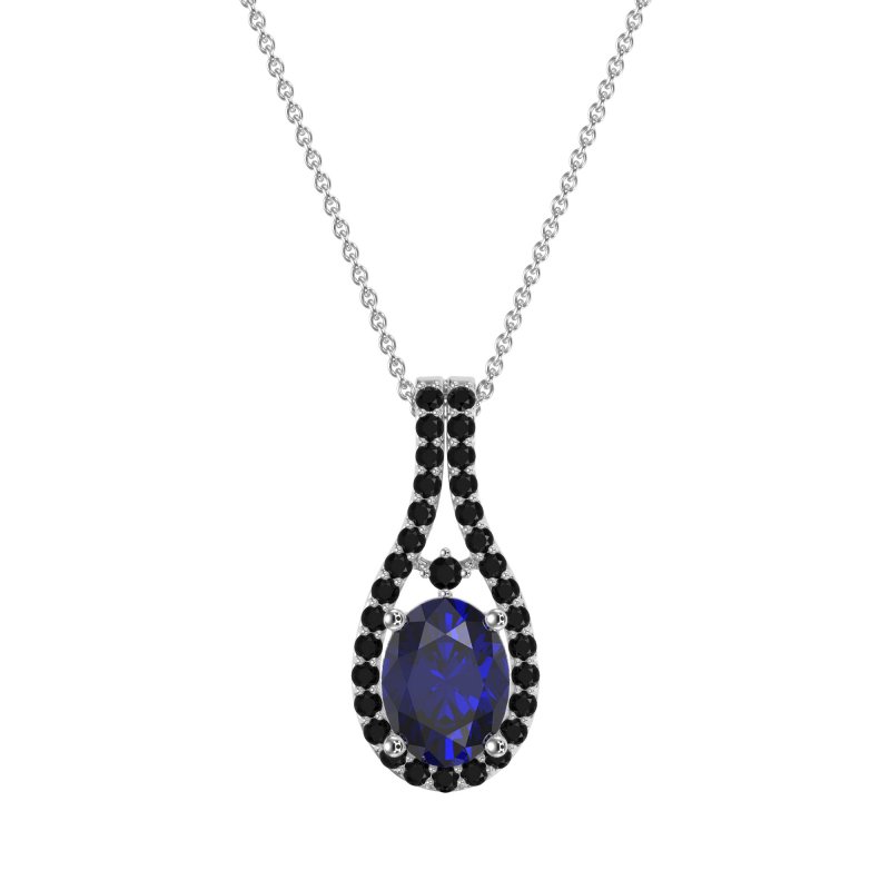 Wrap Around Halo Oval Necklace