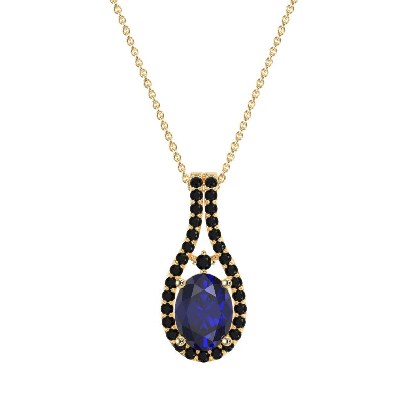 Wrap Around Halo Oval Necklace