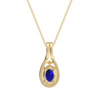 Wrap Around Halo Oval Necklace