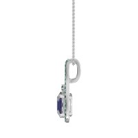 Wrap Around Halo Oval Necklace