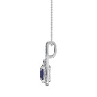 Wrap Around Halo Oval Necklace