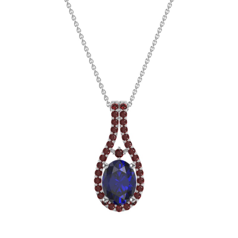 Wrap Around Halo Oval Necklace