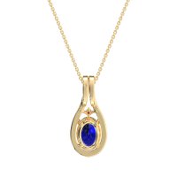 Wrap Around Halo Oval Necklace