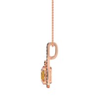 Wrap Around Halo Oval Necklace