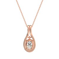 Wrap Around Halo Oval Necklace