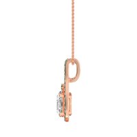 Wrap Around Halo Oval Necklace