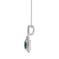 Wrap Around Halo Oval Necklace
