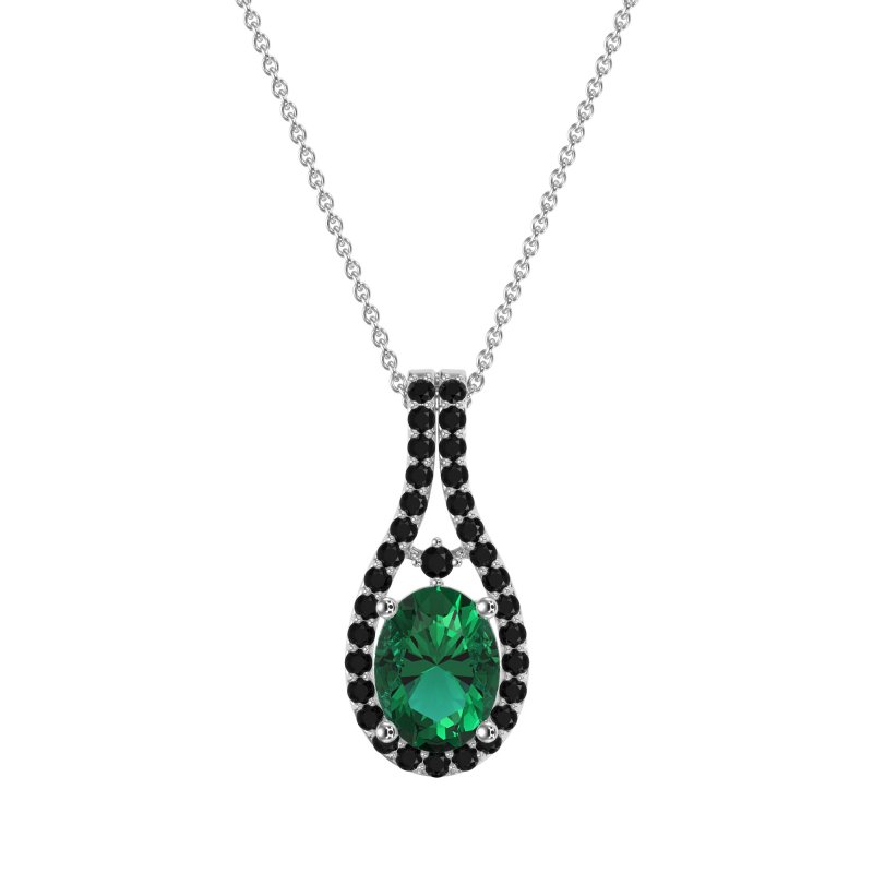 Wrap Around Halo Oval Necklace