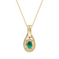 Wrap Around Halo Oval Necklace