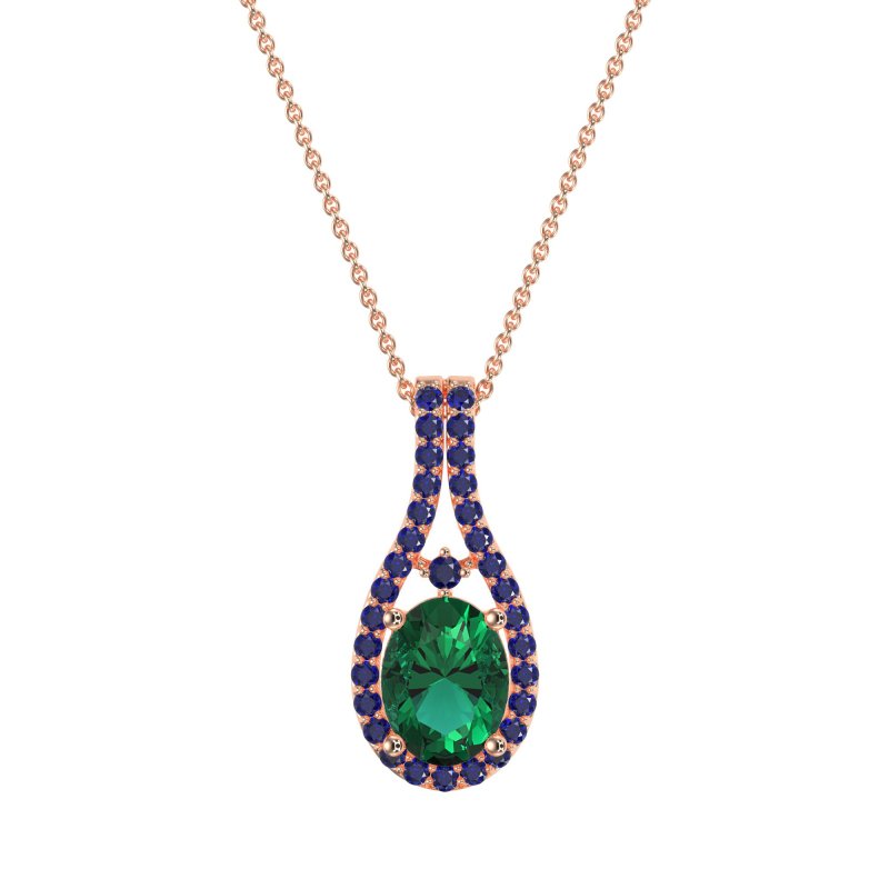 Wrap Around Halo Oval Necklace