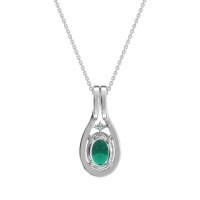 Wrap Around Halo Oval Necklace