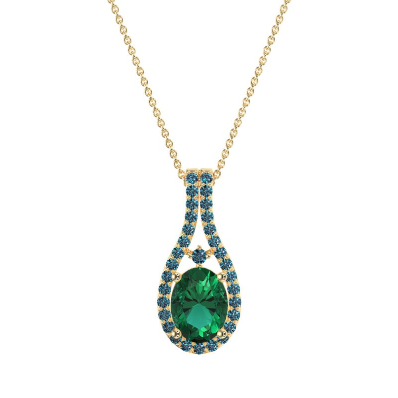 Wrap Around Halo Oval Necklace