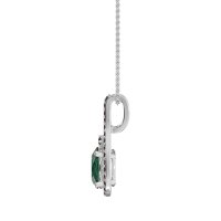 Wrap Around Halo Oval Necklace