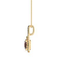 Wrap Around Halo Oval Necklace