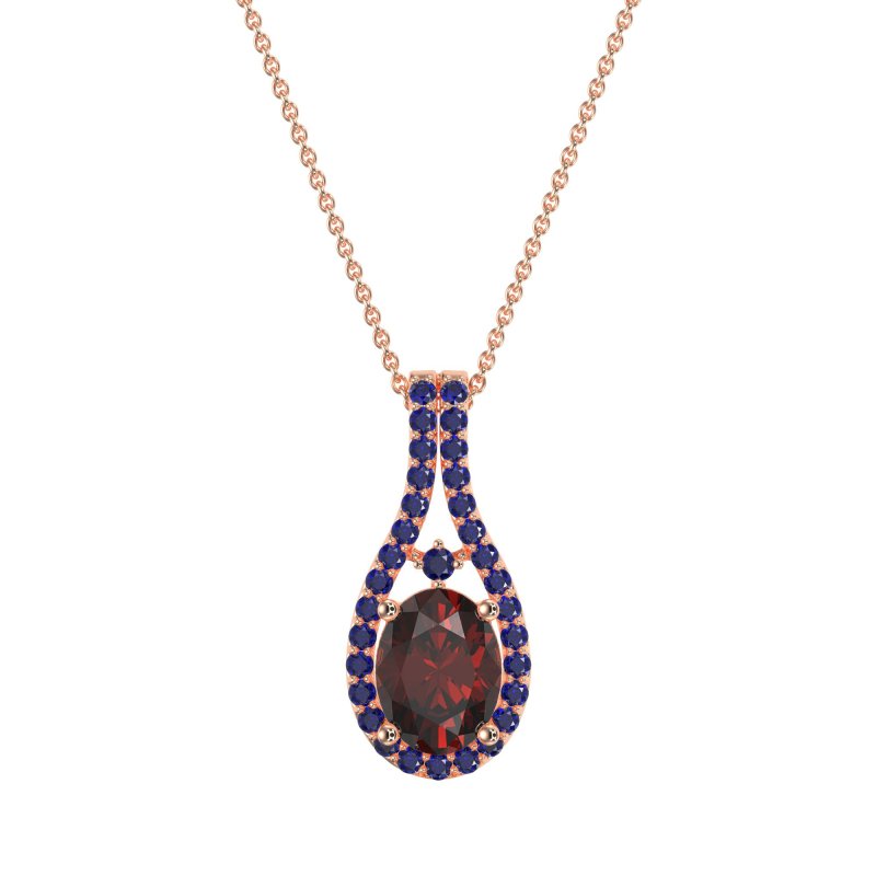 Wrap Around Halo Oval Necklace