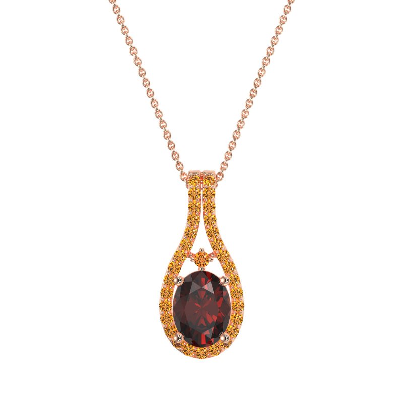 Wrap Around Halo Oval Necklace