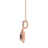 Wrap Around Halo Oval Necklace