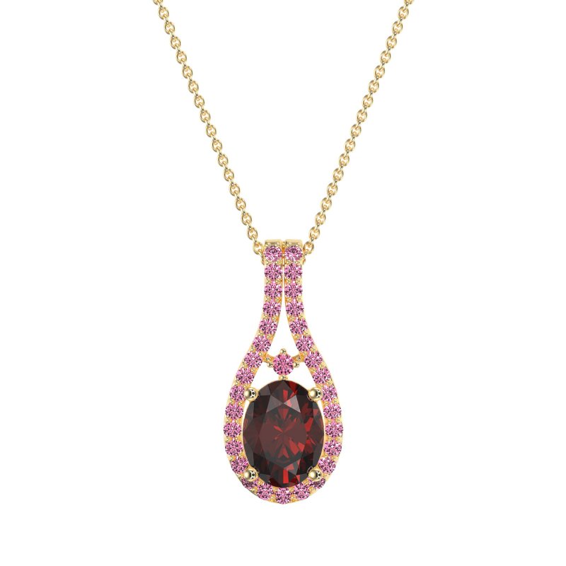 Wrap Around Halo Oval Necklace