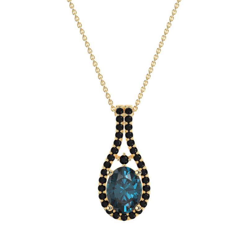 Wrap Around Halo Oval Necklace