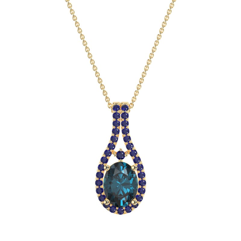 Wrap Around Halo Oval Necklace