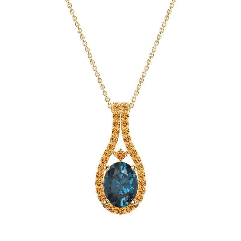 Wrap Around Halo Oval Necklace