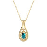 Wrap Around Halo Oval Necklace
