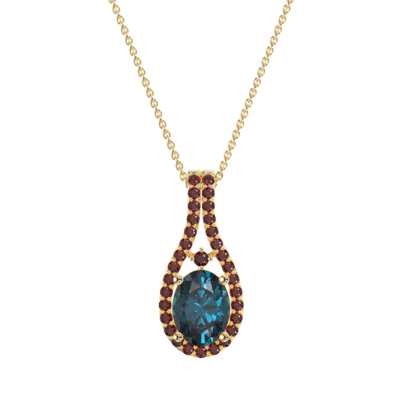Wrap Around Halo Oval Necklace