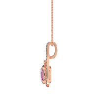 Wrap Around Halo Oval Necklace