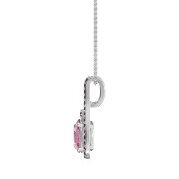 Wrap Around Halo Oval Necklace