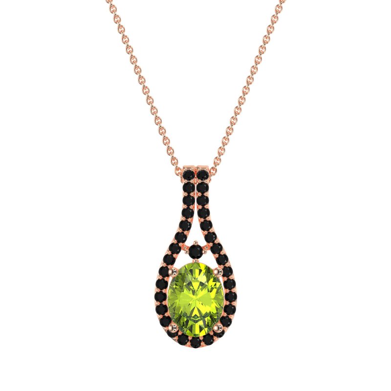 Wrap Around Halo Oval Necklace