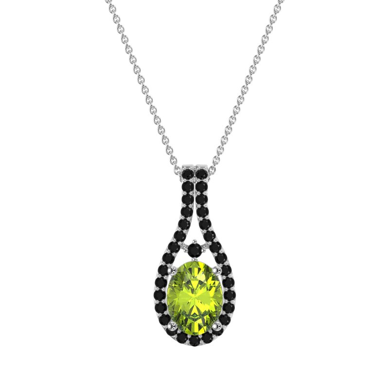 Wrap Around Halo Oval Necklace