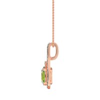 Wrap Around Halo Oval Necklace